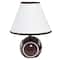 Simple Designs™ 11.5" Football Base Table Lamp with White Shade Brown Trim